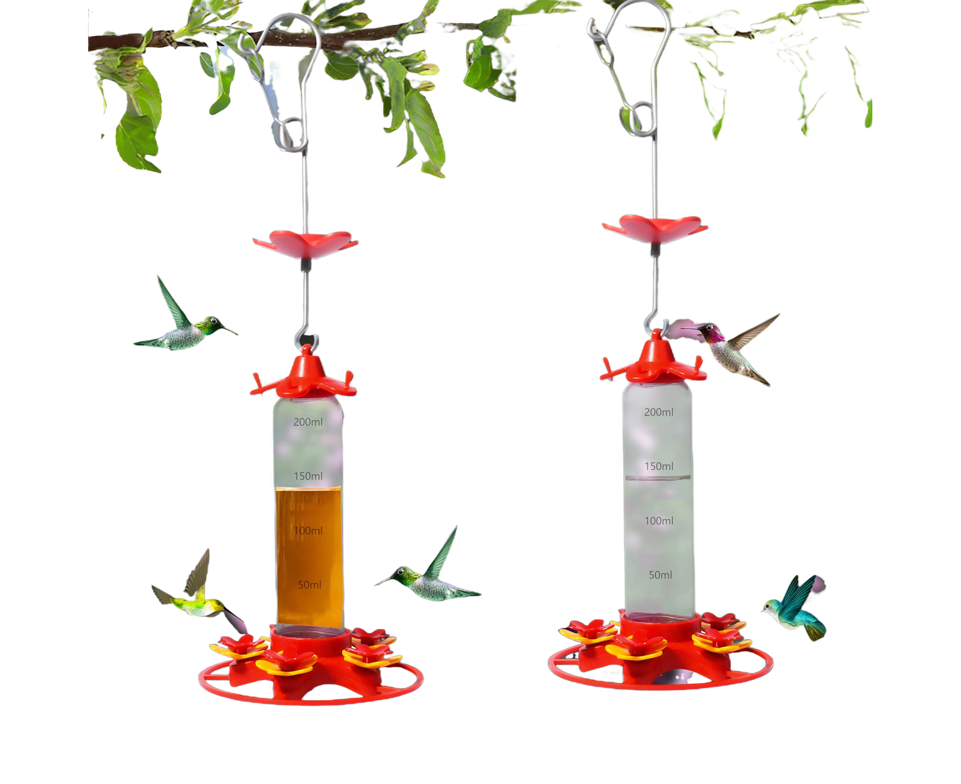 Hanging Feeder Hook Leakproof Hummingbird Feeder - Red V1263-JX-940