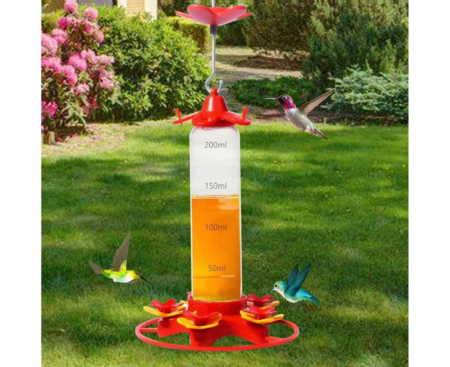 Hanging Feeder Hook Leakproof Hummingbird Feeder - Red V1263-JX-940