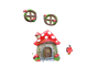 Mushroom House Door Luminous Garden Ornament - Multicolor V1263-JX-941