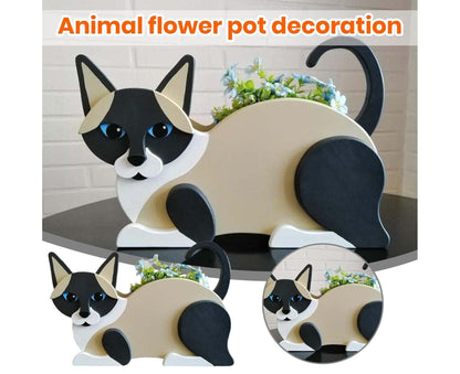 Flower Pot Cat Shape PVC Plant Pot - B V1263-JX-946
