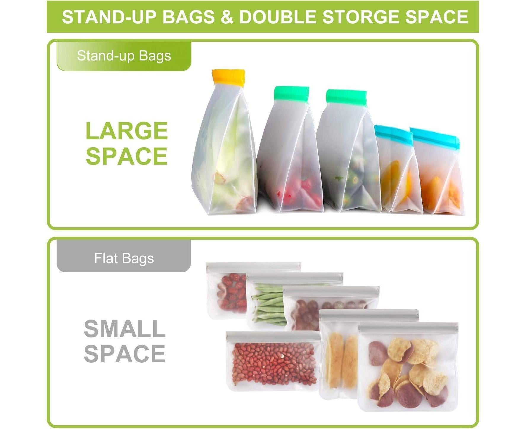 Reusable Storage Bags - Leakproof - 5 Pack Gallon Bags V1263-JX-952
