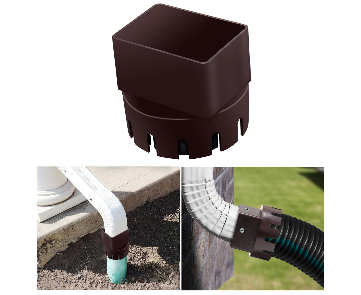 Downspout Adapter Rain Gutter Extender - Brown M V1263-JX-953