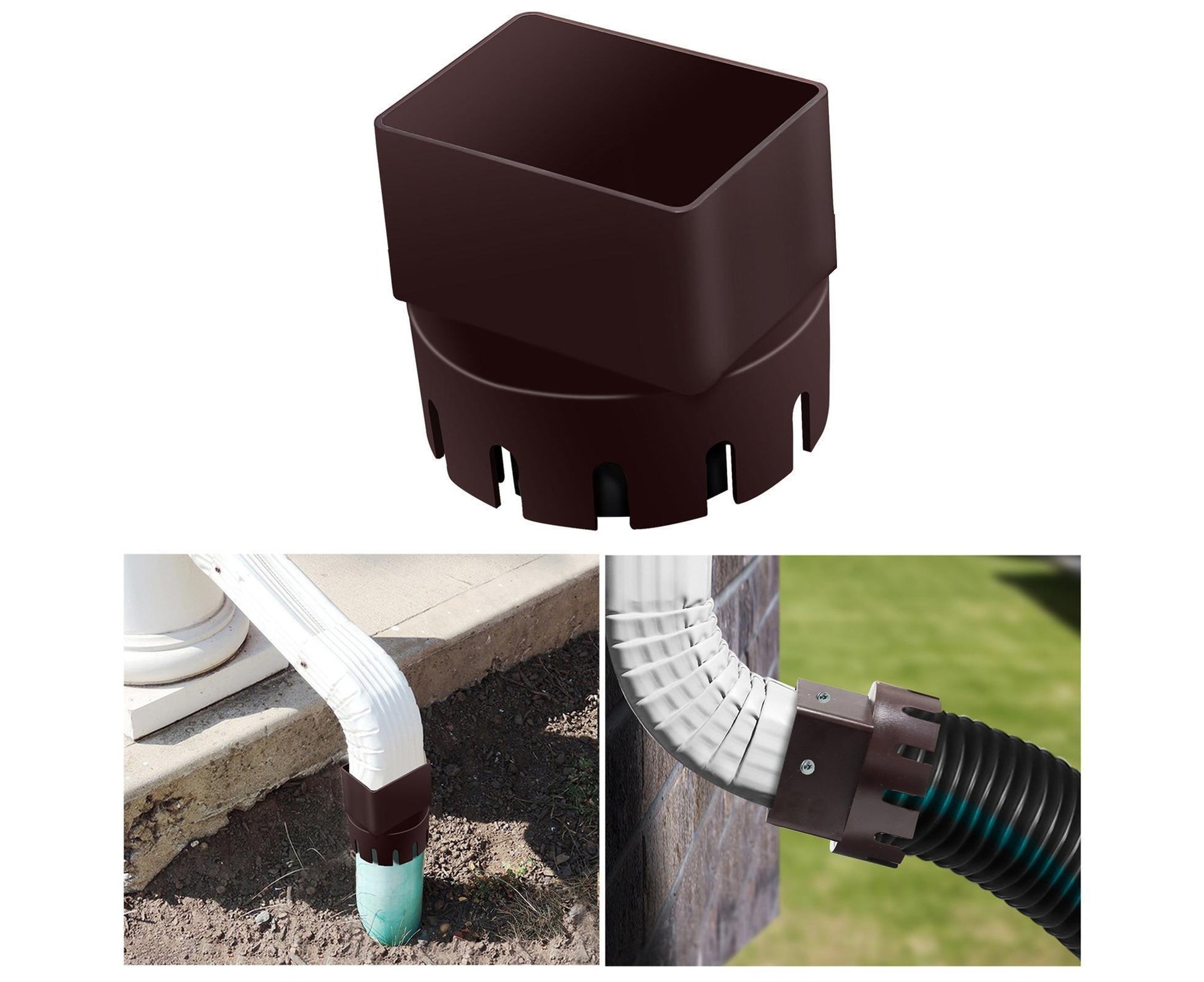 Downspout Adapter Rain Gutter Extender - Brown M V1263-JX-953