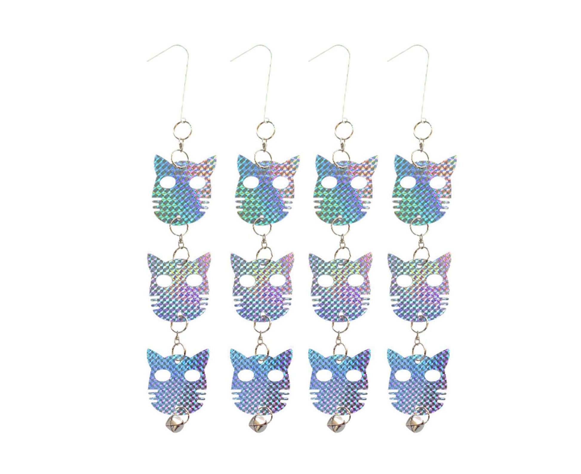 4Pcs Owl Bird Repellent Reflective Discs - 4pcs V1263-JX-954