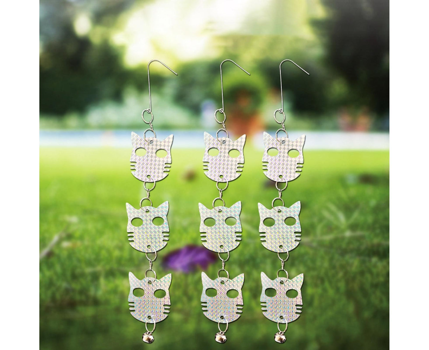 4Pcs Owl Bird Repellent Reflective Discs - 4pcs V1263-JX-954