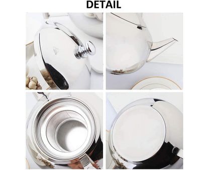 Teapot with Infuser - Stainless Steel - 2 Liter Kettle V1263-JX-956