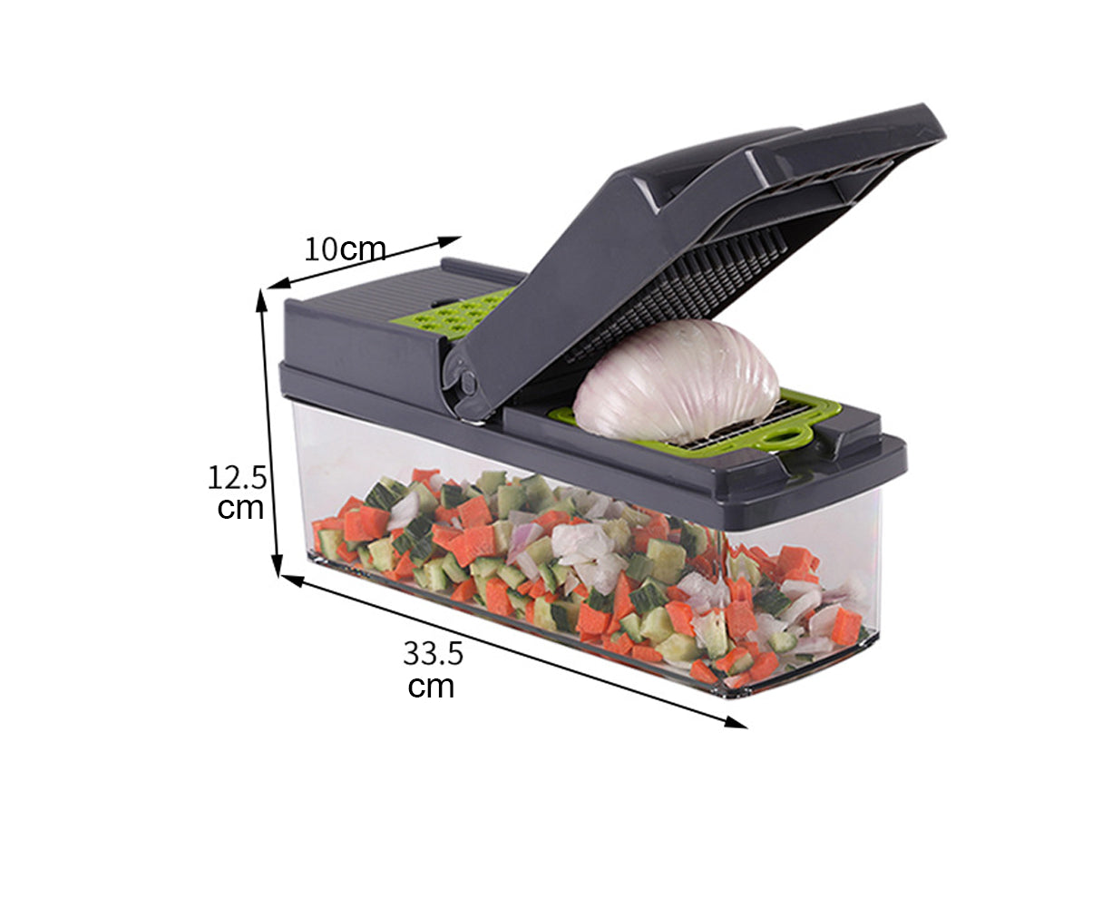 Vegetable Slicer, Onion Mincer Chopper, Vegetable Chopper, Cutter, Dicer, Egg Slicer with Container V1263-JX-964