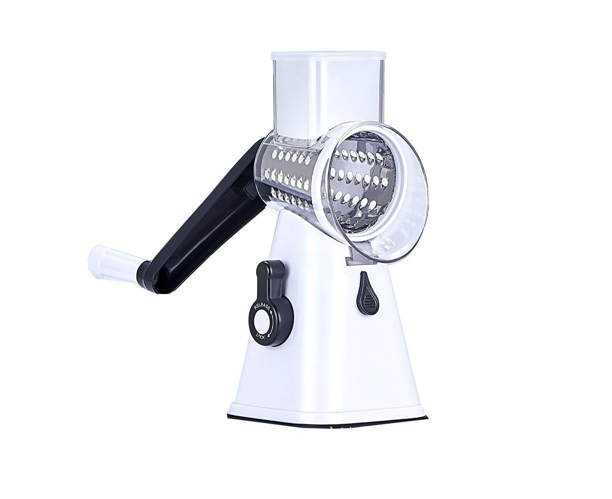 Kitchen Multifunction Vegetable Food Slicer Manual Rotary Drum Grater Chopper WHITE V1263-JX-965