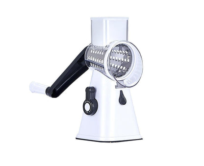 Kitchen Multifunction Vegetable Food Slicer Manual Rotary Drum Grater Chopper WHITE V1263-JX-965