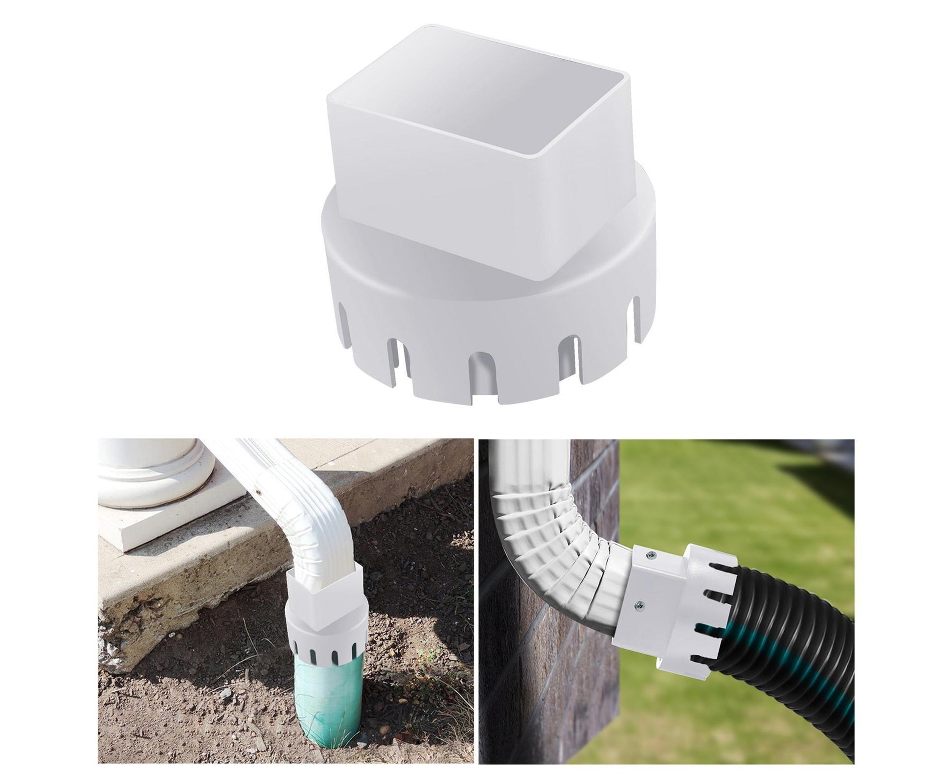Downspout Adapter Rain Gutter Extender - White M V1263-JX-968