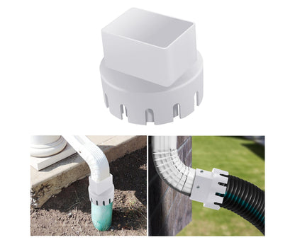Downspout Adapter Rain Gutter Extender - White M V1263-JX-968
