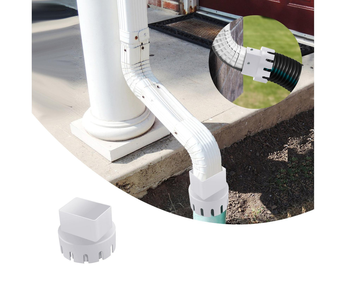 Downspout Adapter Rain Gutter Extender - White M V1263-JX-968