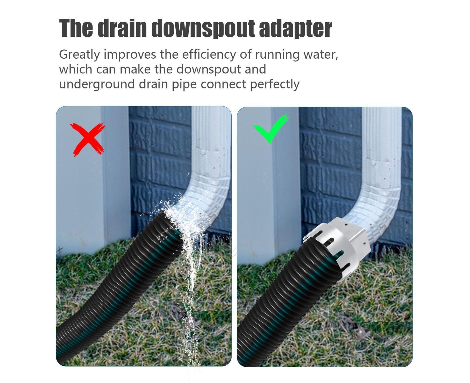 Downspout Adapter Rain Gutter Extender - White M V1263-JX-968