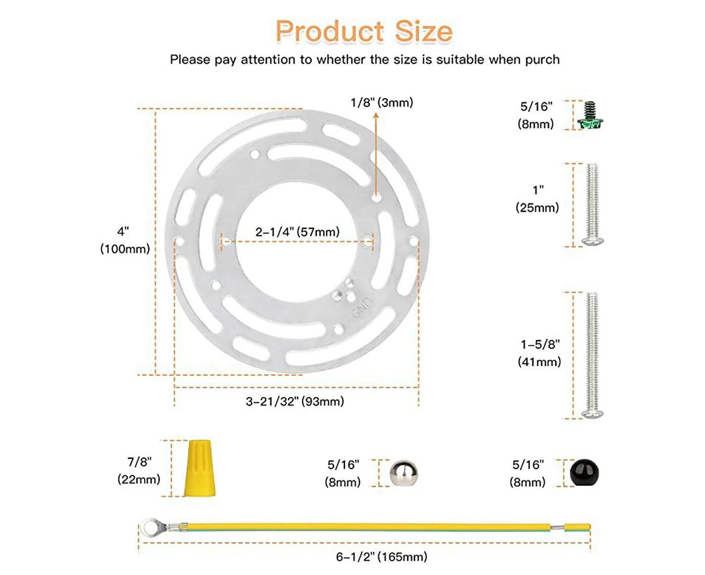 1 Set Light Fixture Mounting Plate - Sets V1263-JX-969