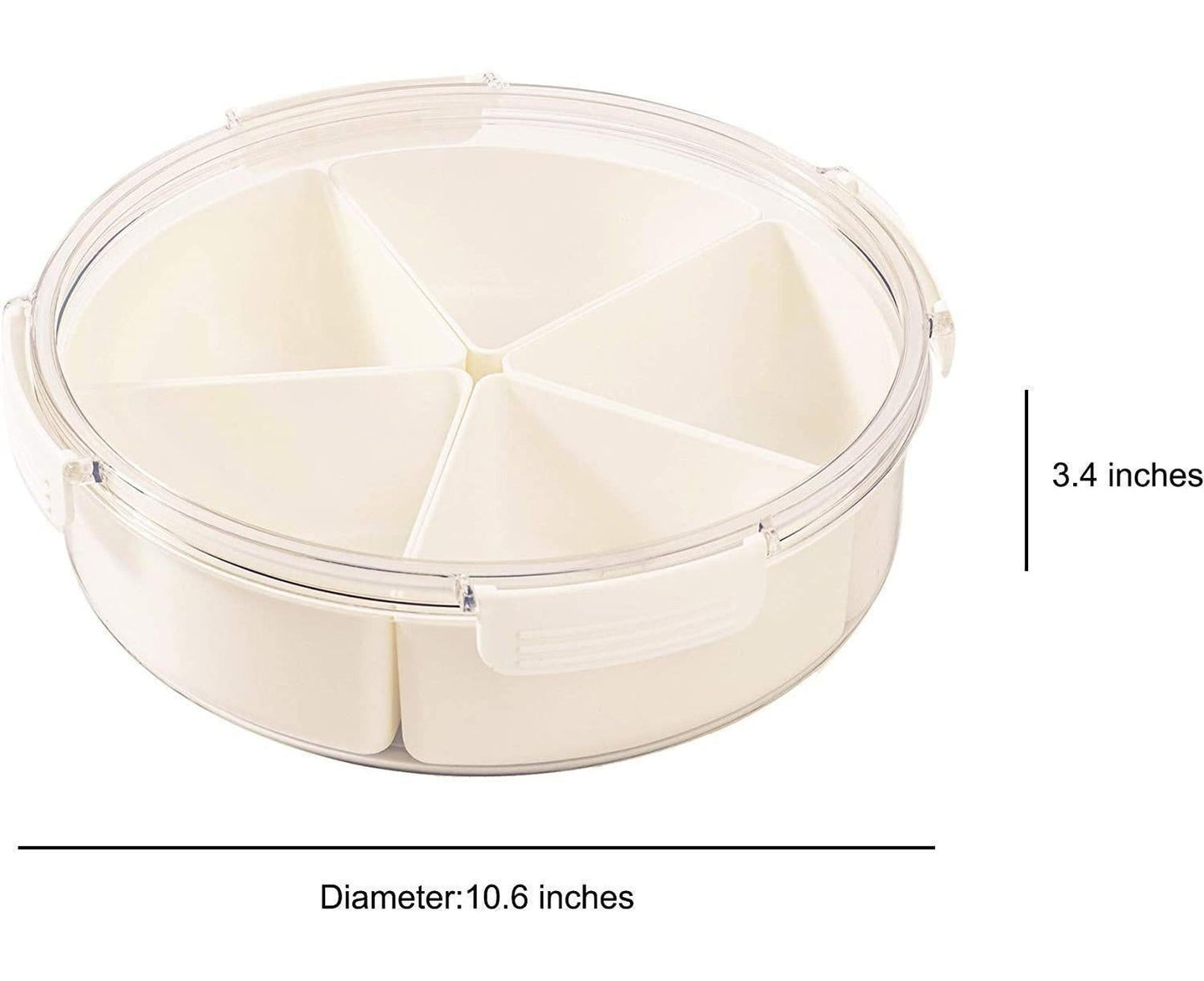 White Round Plastic Tray - Divided Serving - Food Storage V1263-JX-971