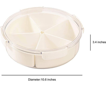 White Round Plastic Tray - Divided Serving - Food Storage V1263-JX-971