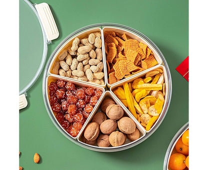 White Round Plastic Tray - Divided Serving - Food Storage V1263-JX-971