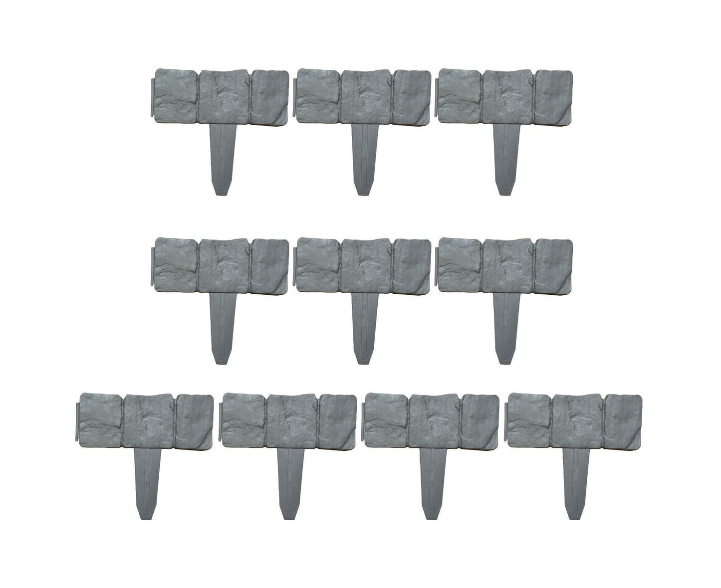 10pcs Garden Edging Border Faux Stone - Grey V1263-JX-975