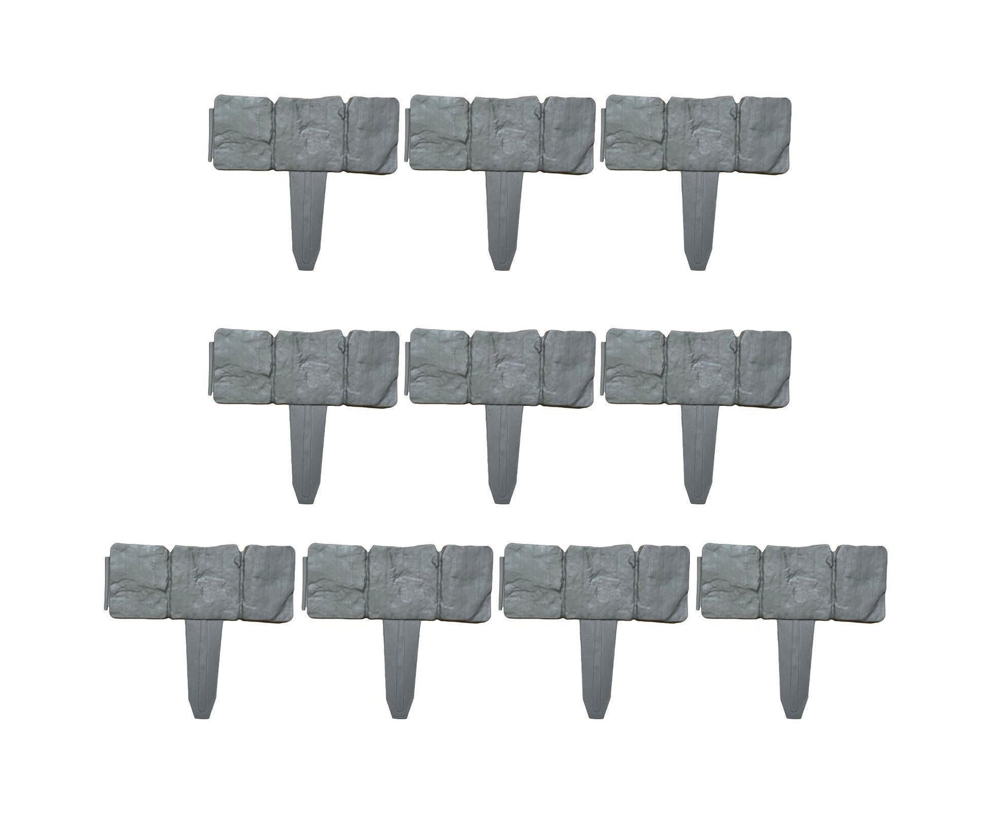 10pcs Garden Edging Border Faux Stone - Grey V1263-JX-975