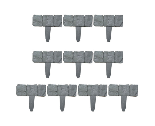 10pcs Garden Edging Border Faux Stone - Grey V1263-JX-975