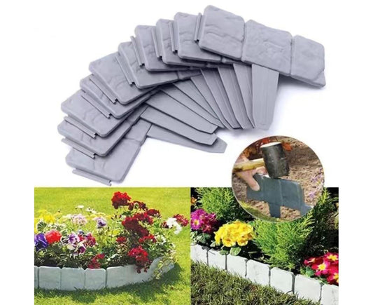 10pcs Garden Edging Border Faux Stone - Grey V1263-JX-975