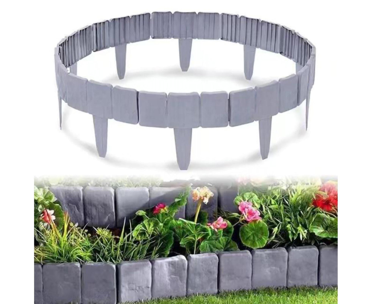 10pcs Garden Edging Border Faux Stone - Grey V1263-JX-975