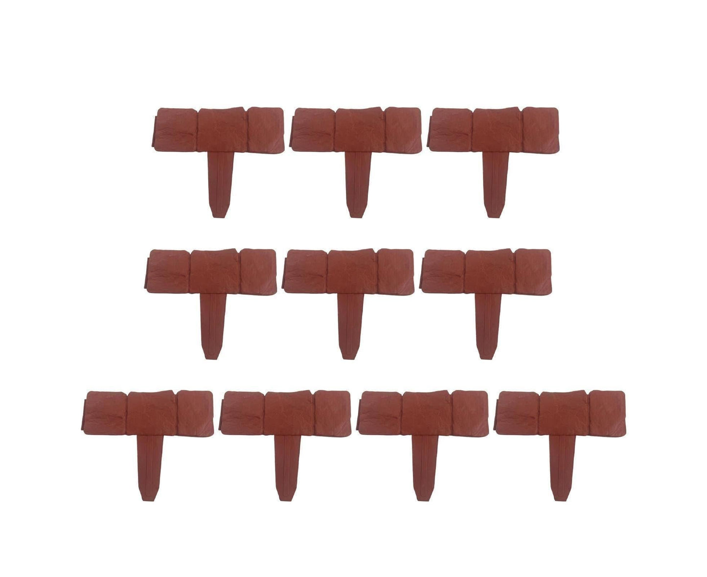 10pcs Garden Edging Border Faux Stone - Brown V1263-JX-976