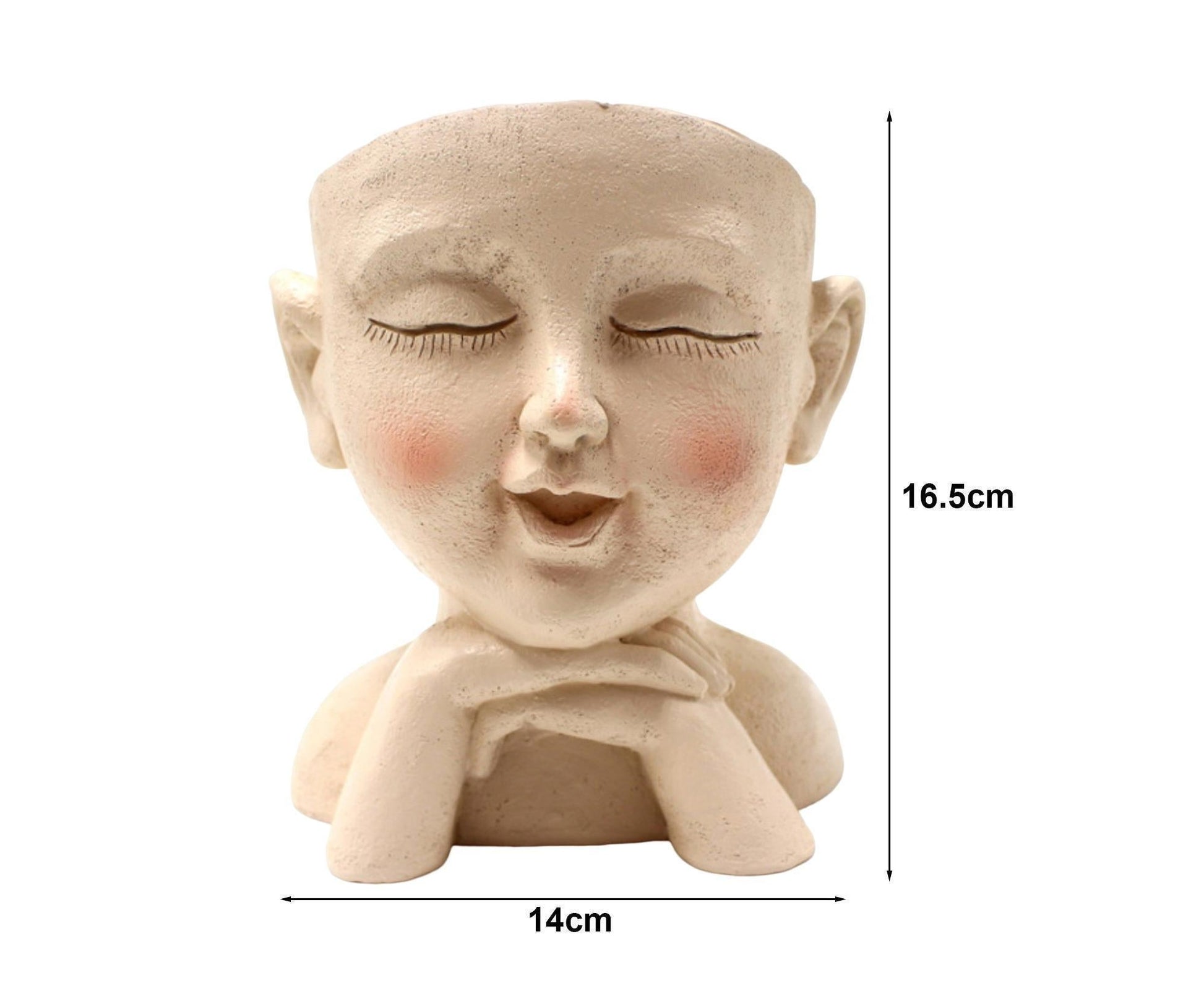 Face Flower Pot with Drainage Resin Succulent Cactus Plant Face Planter Garden Supplies-Multicolor V1263-JX-979
