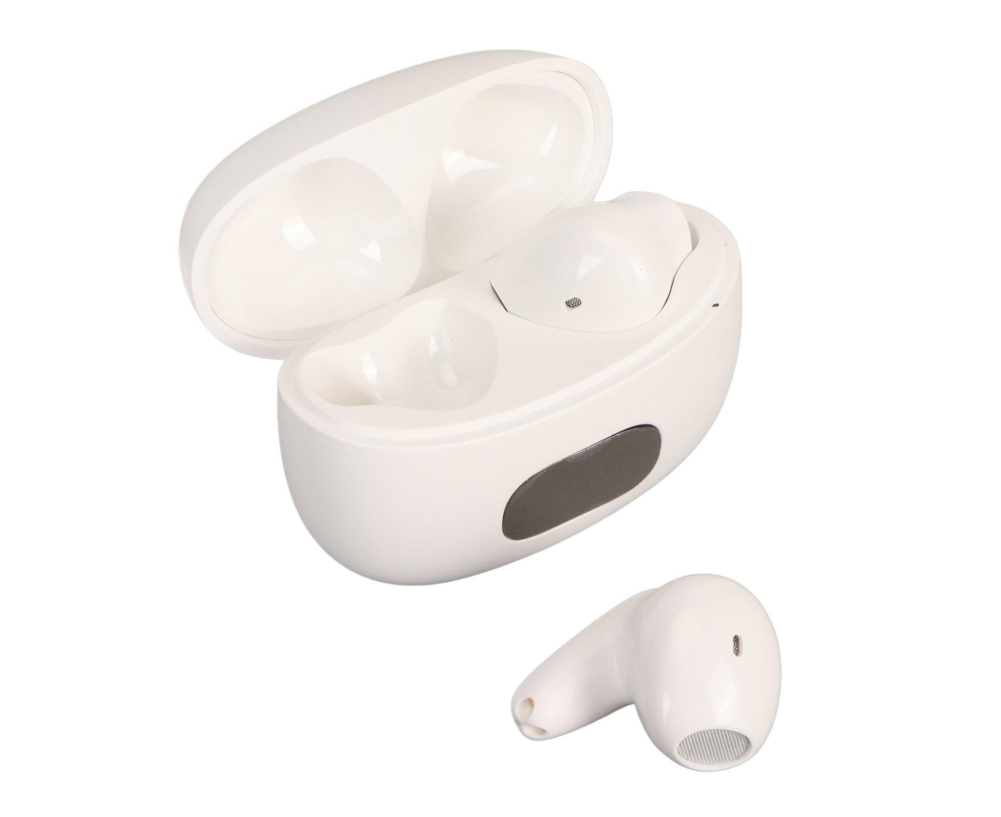 Bluetooth Translator Earbuds Noise Reduction 74 Languages 70 Accents Wireless with Digital Display White V1263-JX-98
