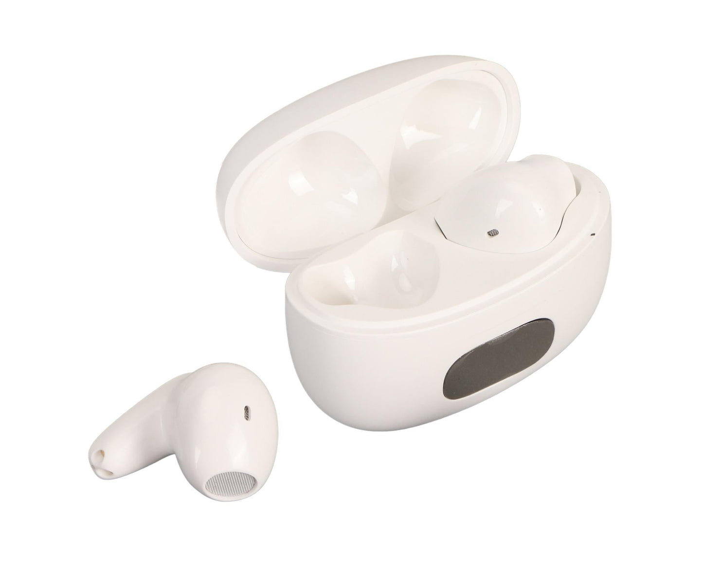 Bluetooth Translator Earbuds Noise Reduction 74 Languages 70 Accents Wireless with Digital Display White V1263-JX-98