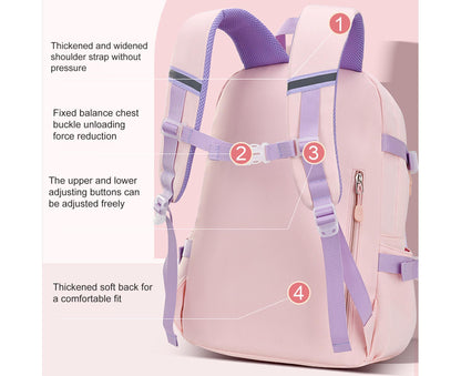 Students Backpack Cartoon Rabbit Waterproof Oxford Cloth Smooth Zipper Bookbag School Bag for Middle School V1263-JX-981