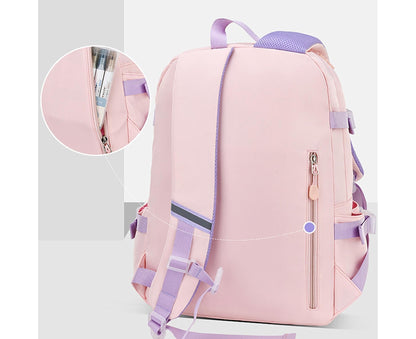 Students Backpack Cartoon Rabbit Waterproof Oxford Cloth Smooth Zipper Bookbag School Bag for Middle School V1263-JX-981