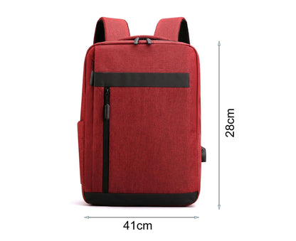 Unisex Backpack Adjustable Shoulder Straps Multilayer Multifunction USB Charging Port Casual Rucksack for V1263-JX-982