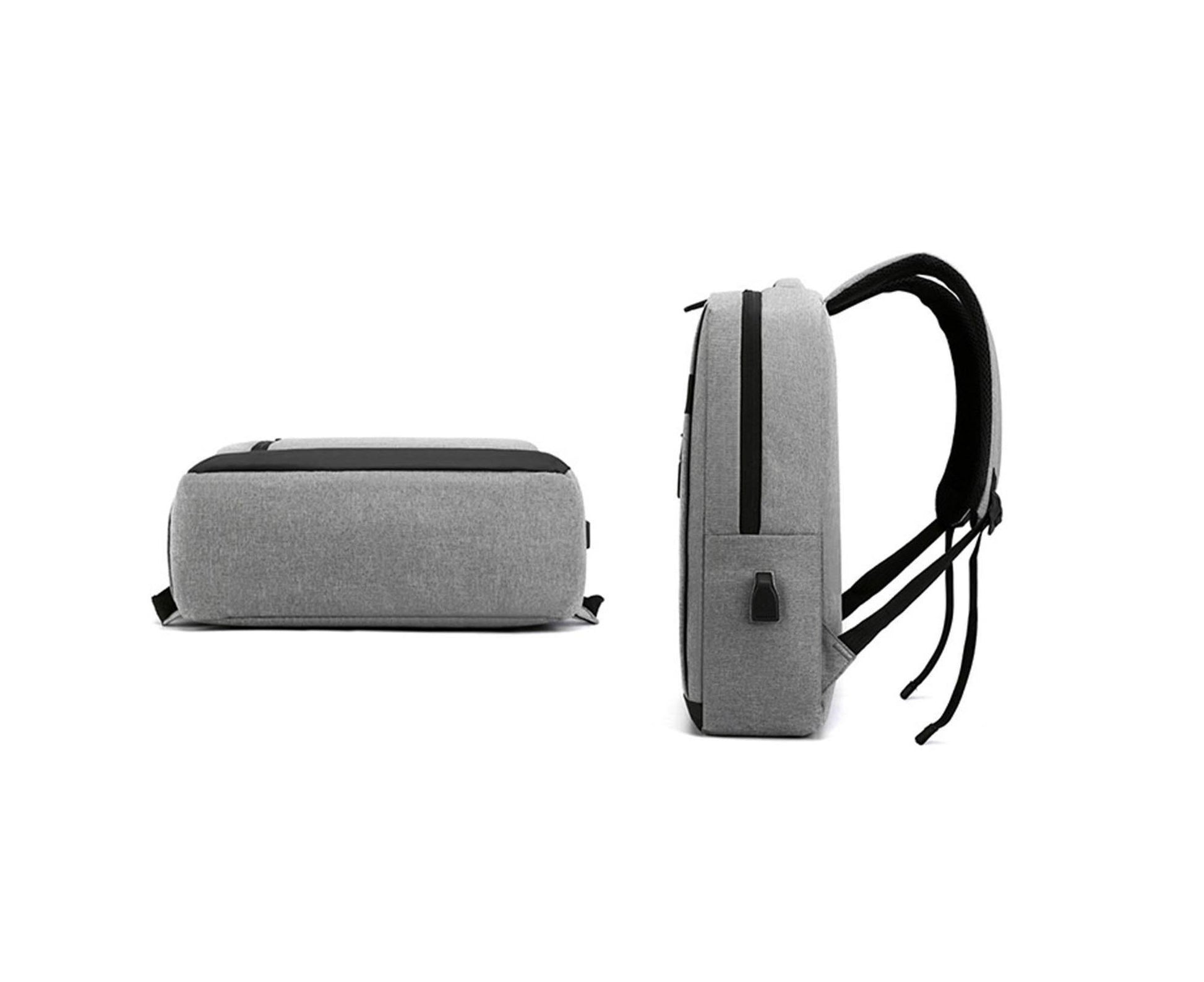 Unisex Backpack Adjustable Shoulder Straps Multilayer Multifunction USB Charging Port Casual Rucksack for V1263-JX-982