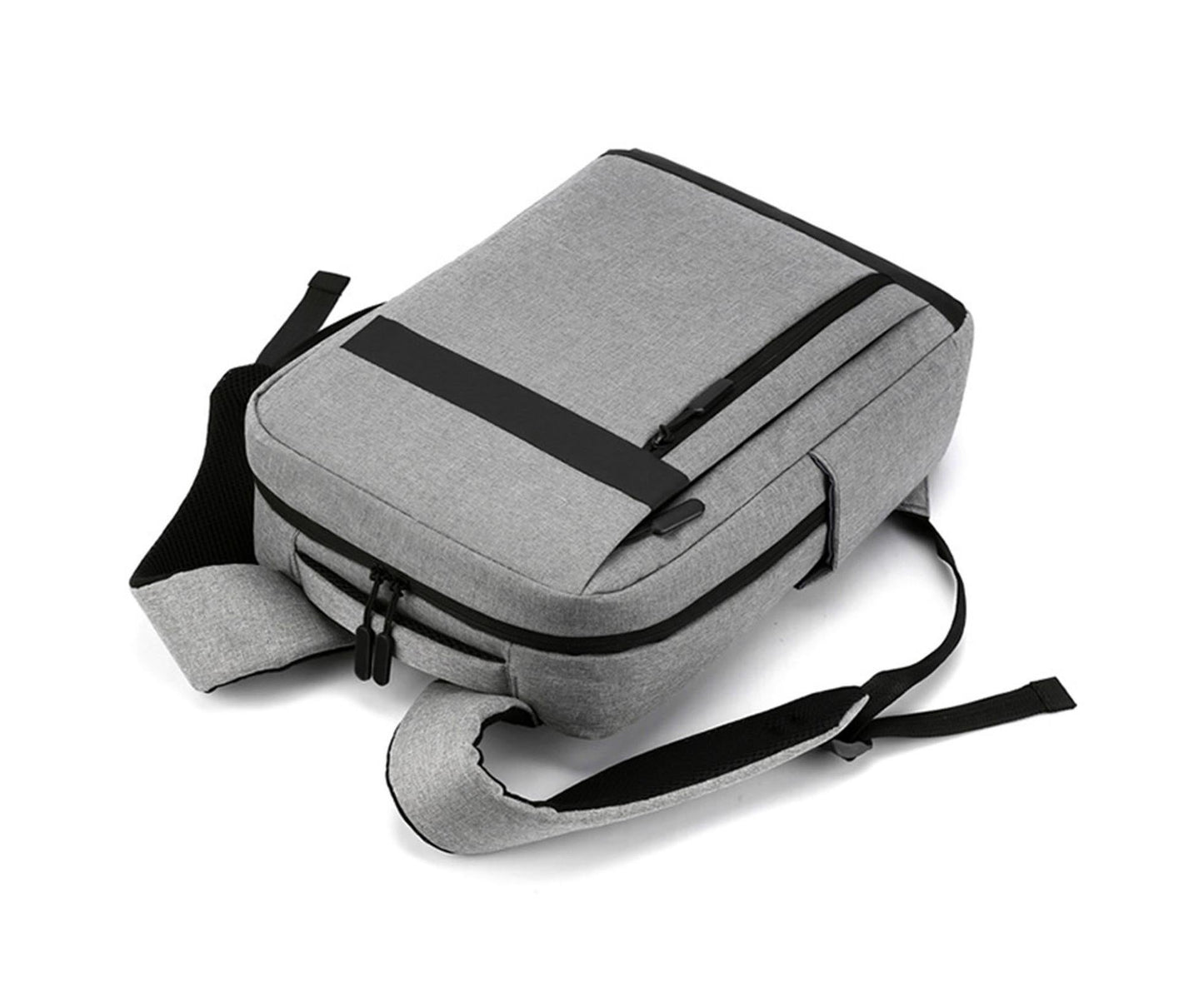 Unisex Backpack Adjustable Shoulder Straps Multilayer Multifunction USB Charging Port Casual Rucksack for V1263-JX-982