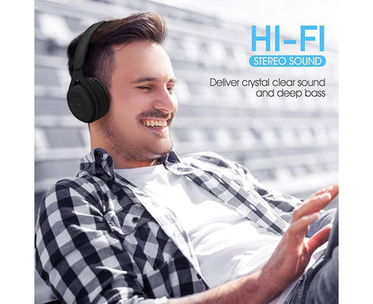 Bluetooth Over Ear Headphones - Soft Earmuffs - Built-in Mic Bluetooth 5.0 V1263-JX-990