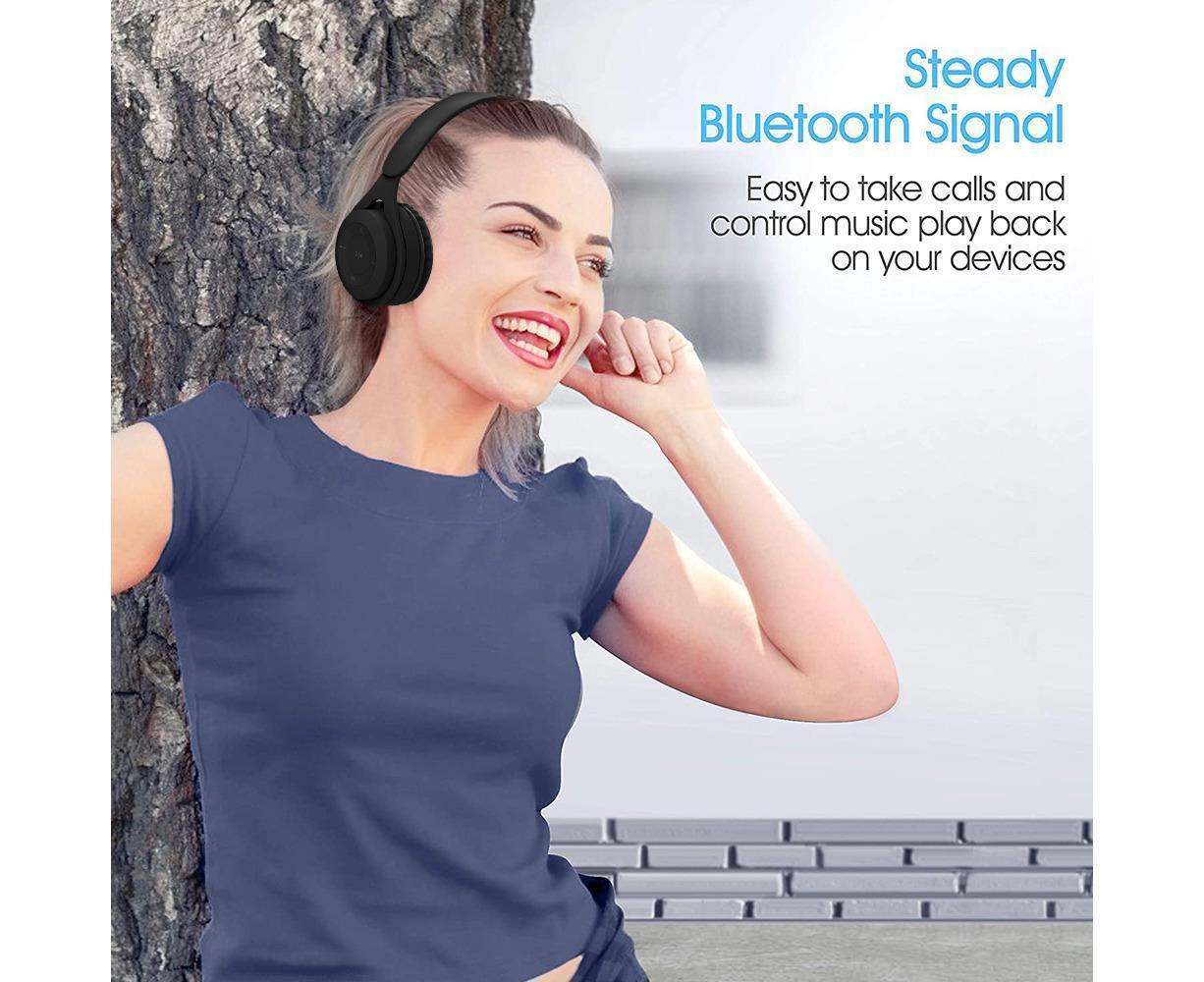 Bluetooth Over Ear Headphones - Soft Earmuffs - Built-in Mic Bluetooth 5.0 V1263-JX-990
