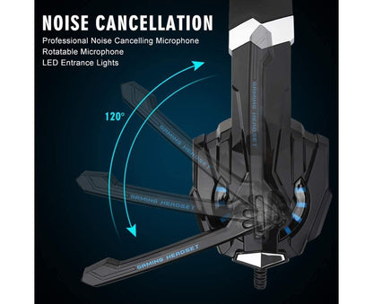 Gaming Headset - Noise Cancelling - Over Ear Headphones with Mic and LED Light V1263-JX-995