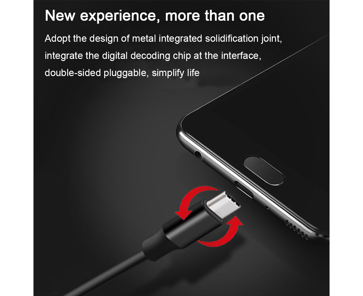 In-Ear Headphones - Type-C Connection - Wired Earphones with Mic and Noise Isolating Sound V1263-JX-996