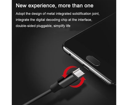 In-Ear Headphones - Type-C Connection - Wired Earphones with Mic and Noise Isolating Sound V1263-JX-996