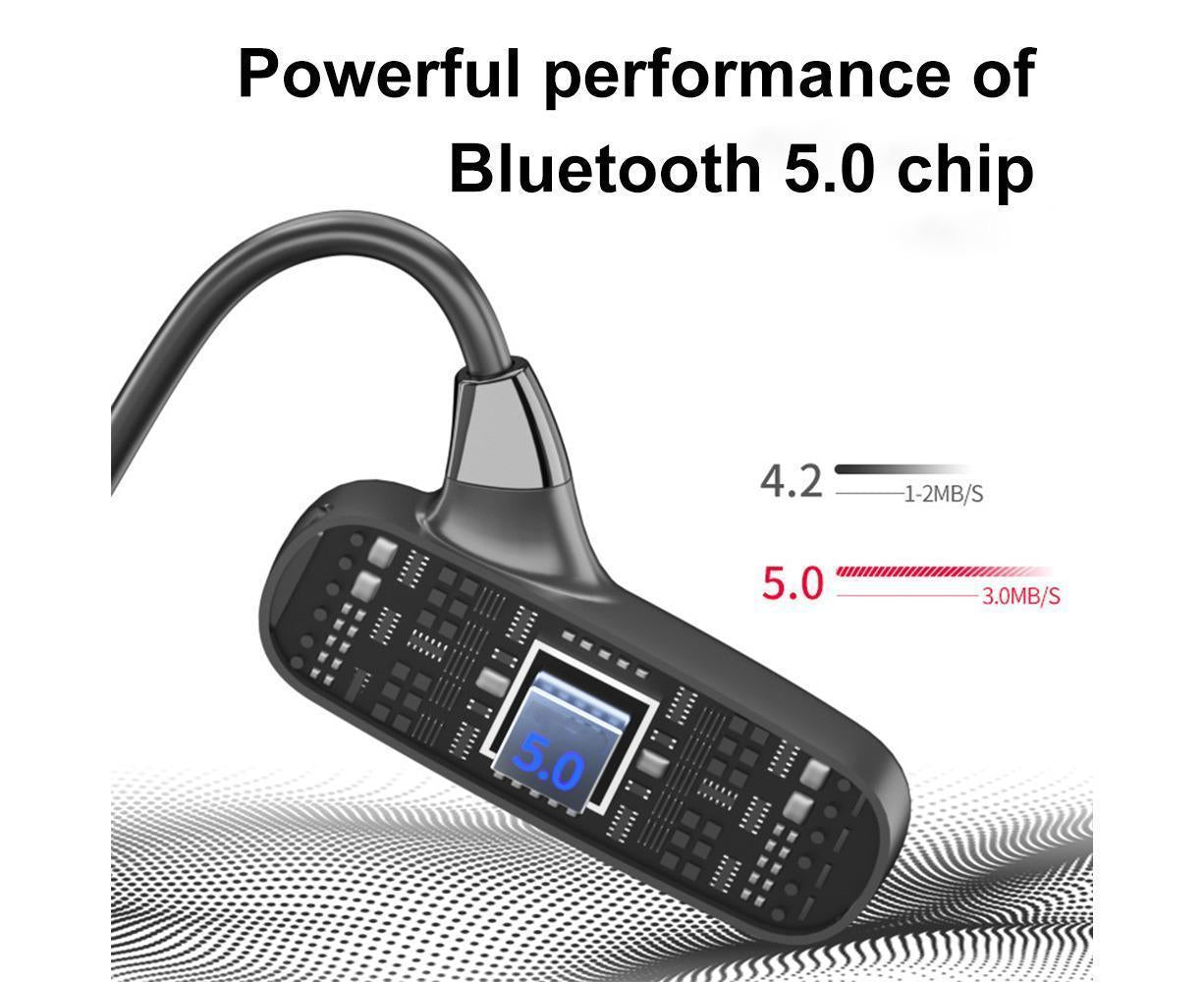 Bone Conduction Headphones - Open Ear - Waterproof Bluetooth 5.0 Headset with Mic V1263-JX-997