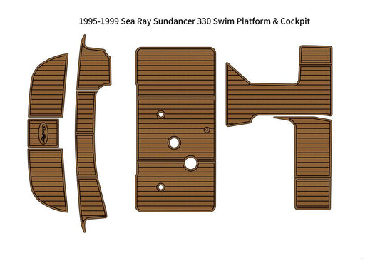 1995-1999 Sea Ray Sundancer 330 Swim Platform Cockpit Pad Boat EVA Foam Faux Teak Floor SeaDek MarineMat V1264-20260416-V005