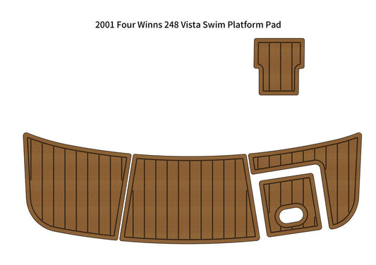 2001 Four Winns 248 Vista Swim Platform Boat EVA Faux Foam Teak Deck Floor Pad SeaDek MarineMat Gatorstep V1264-20260416-V007