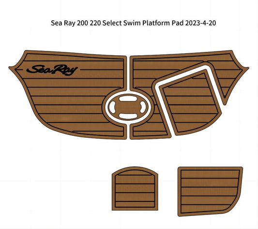 Sea Ray 200/220 Select Swim Platform Pad Boat EVA Foam Faux Teak Deck Floor Mat SeaDek MarineMat Gatorstep V1264-20260420-V012
