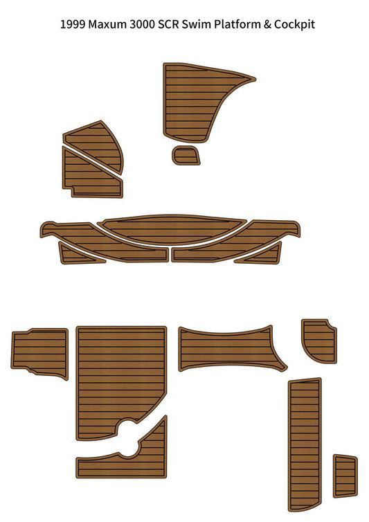 1999 Maxum 3000 SCR Swim Platform Cockpit Pad Boat EVA Faux Foam Teak Deck Floor SeaDek MarineMat Gatorstep V1264-20260420-V016