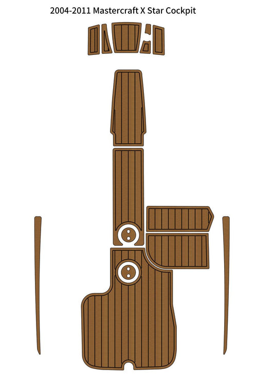 2004-2011 Mastercraft X Star Cockpit Pad Boat EVA Foam Faux Teak Deck Floor Mat SeaDek MarineMat Gatorstep V1264-20260420-V020
