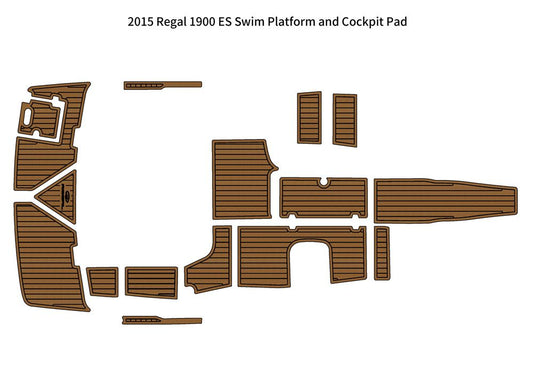 2015 Regal 1900 ES Swim Platform Cockpit Boat EVA Faux Foam Teak Deck Floor Pad SeaDek MarineMat Gatorstep V1264-20260420-V026