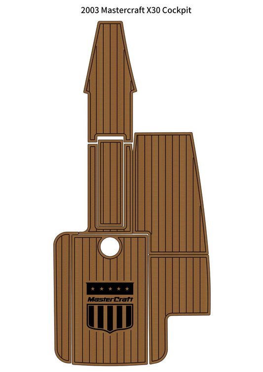 2003 Mastercraft X30 Cockpit Pad Boat EVA Foam Faux Teak Deck Floor Mat SeaDek MarineMat Gatorstep Style Self V1264-20260421-V046