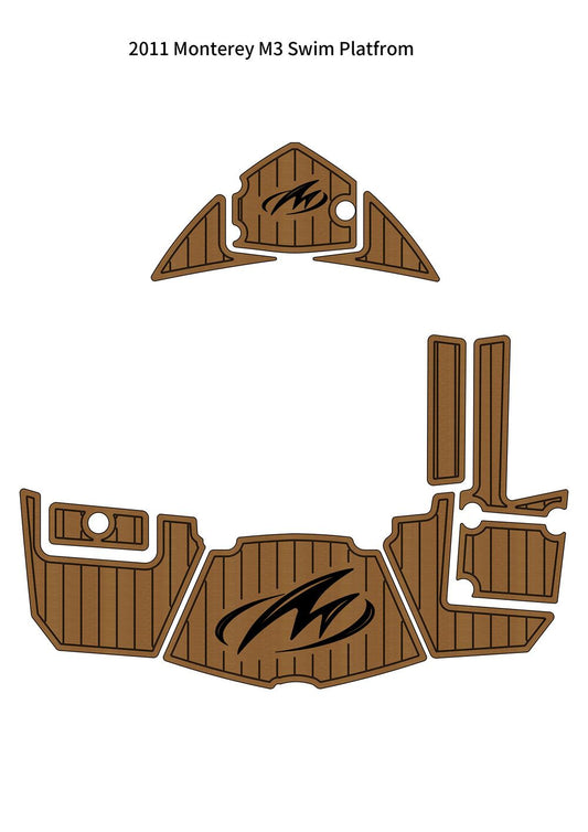 2011 Monterey M3 Swim Platform Step Pad Boat EVA Foam Faux Teak Deck Floor Mat SeaDek MarineMat Gatorstep V1264-20260421-V047