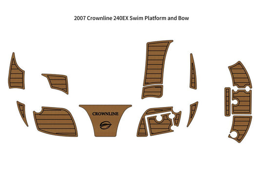 2007 Crownline 240EX Swim Platform Bow Boat EVA Faux Foam Teak Deck Floor Pad SeaDek MarineMat Gatorstep V1264-20260422-V063